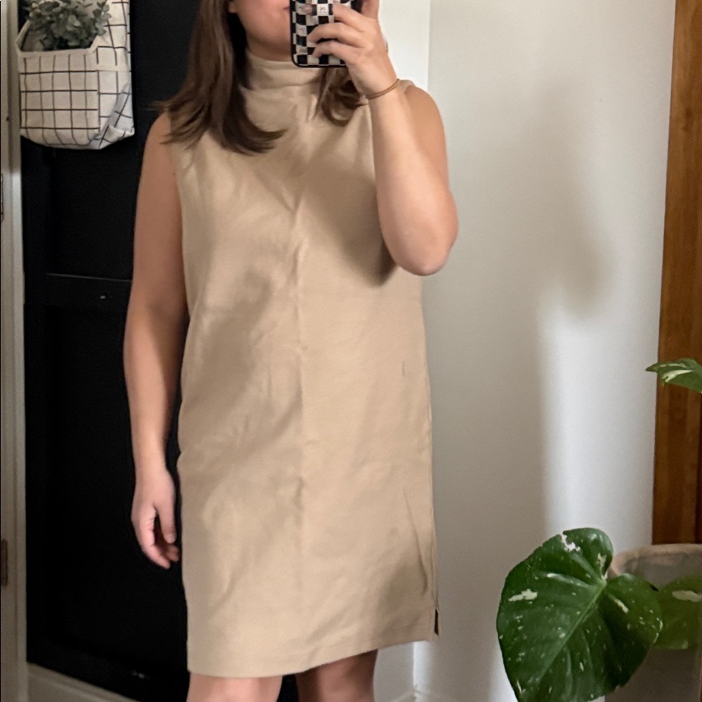 & Other Stories Cotton Sleeveless Mock mini Dress in Beige. Size S